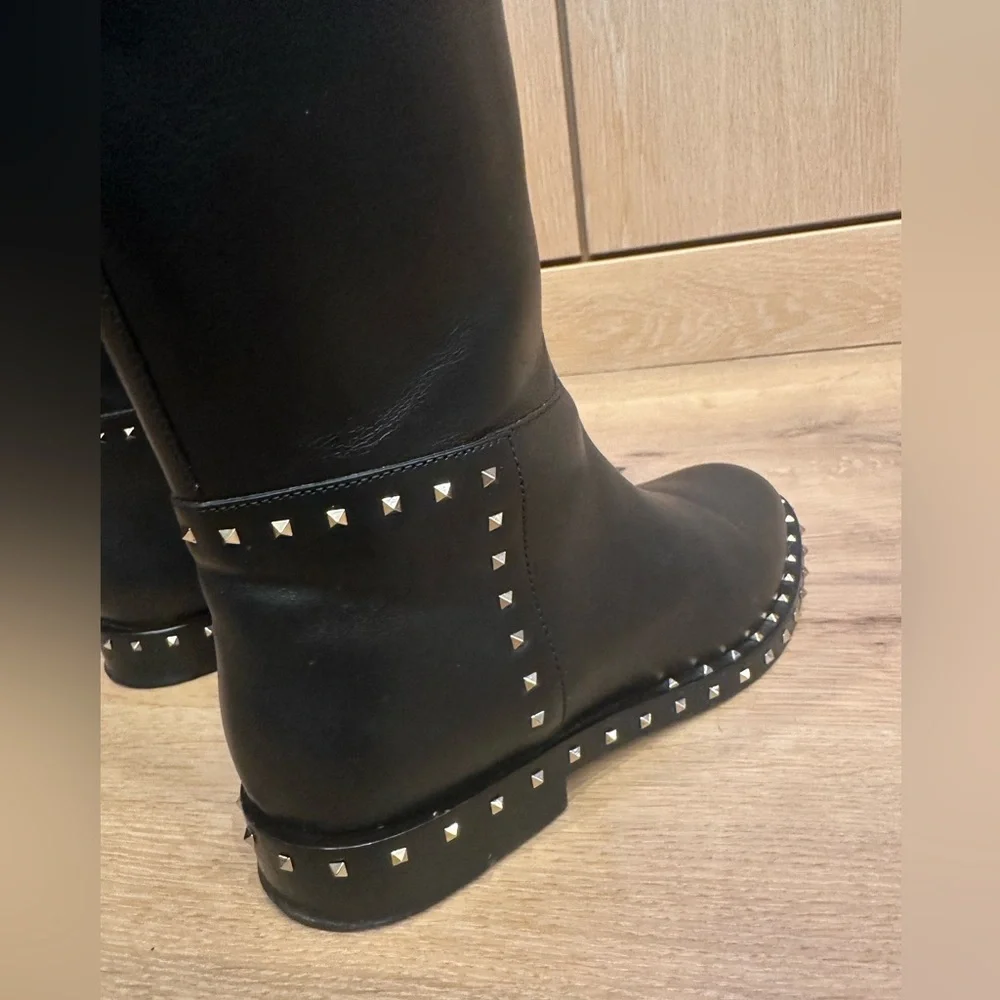 Valentino studded black leather boots - Picture 10 of 16